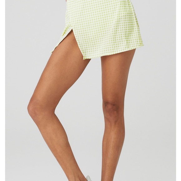 ALO Yoga Lime Checkered Skirt - Picture 3 of 4